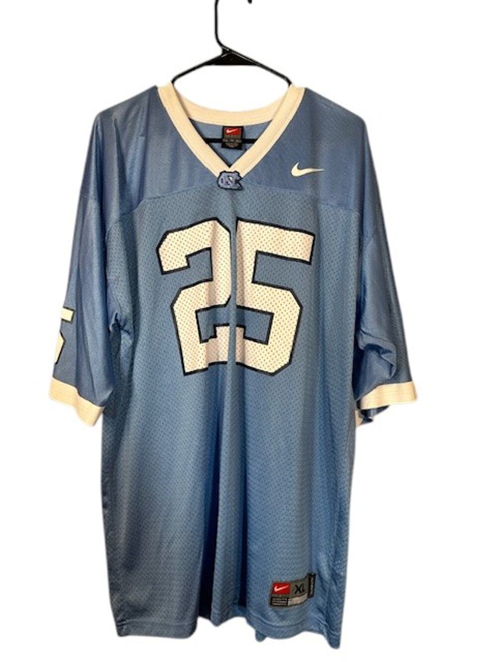 Nike Baby Blue North Carolina #25 Tar Heels Short Sleeve Jersey Men Sz XL